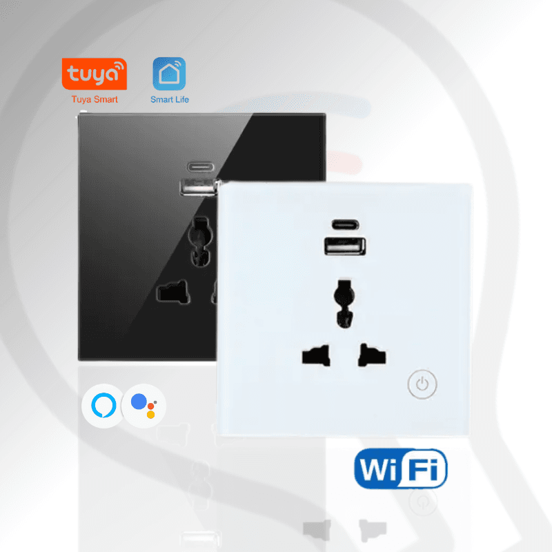 WiFi Tuya 16A Wall Single Sockets USB Type-C