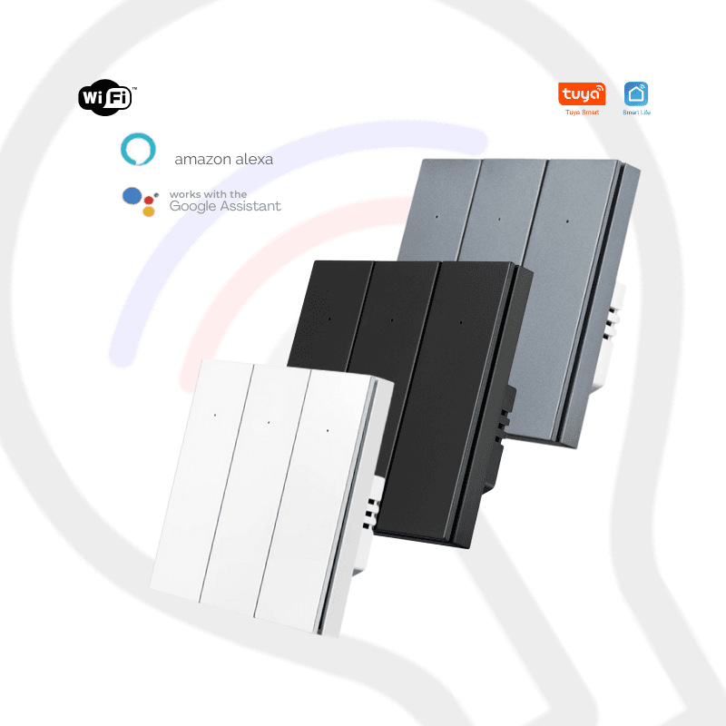 Three Gang Tuya WiFi Press Button Switch DS