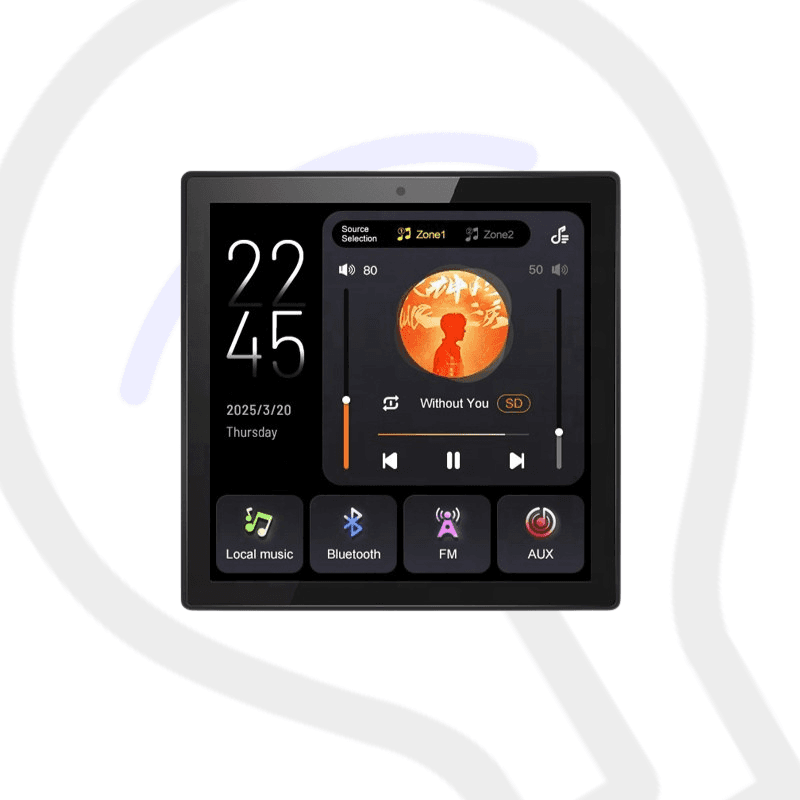 2 Zone 4X20W Audio Touch Screen Audio Wall Amplifier